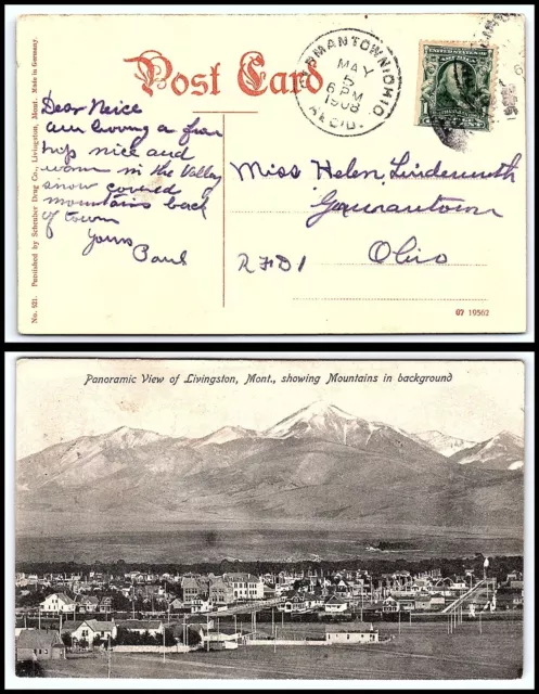 1908 OHIO Postcard - Germantown to Germantown, Ohio F21