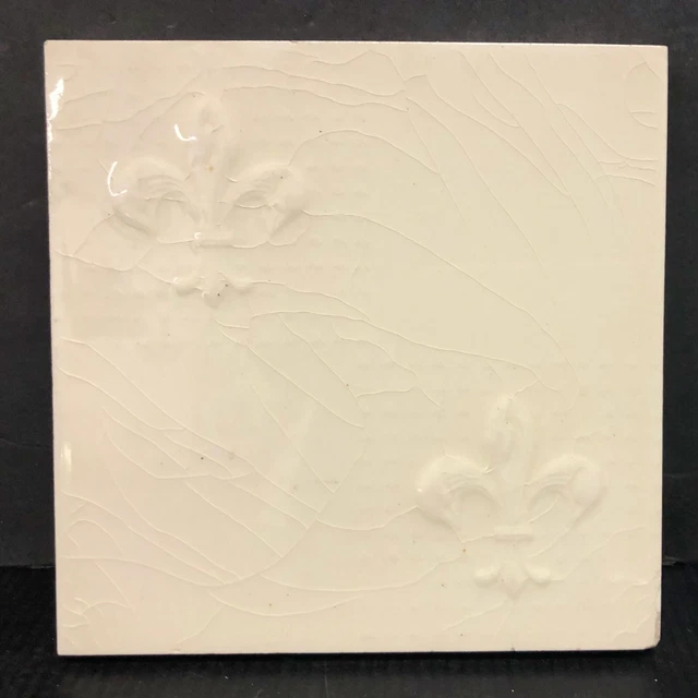 Kirkham Art Tile Co. Antique Tile Victorian Fleur de Lis