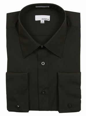 Modena Men's Slim Fit French Cuff Solid Dress Shirt - Colors