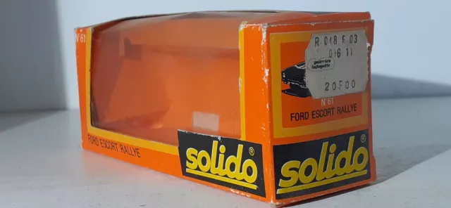 1/43 Boite  Solido gam2  N°61 FORD ESCORT Rallye         Jouet Ancien    Vide