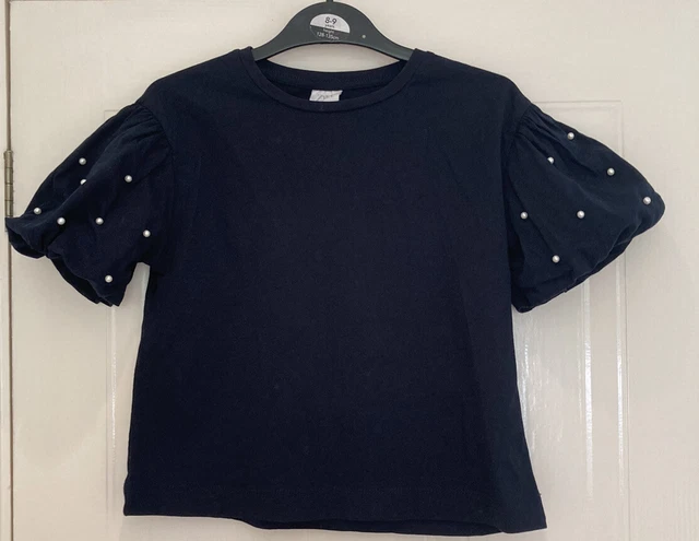 💜girls 💜🌟BNWOT🌟 ZARA TOP WITH PEARL DETAIL AGE 9 years 🌟IMMACULATE🌟