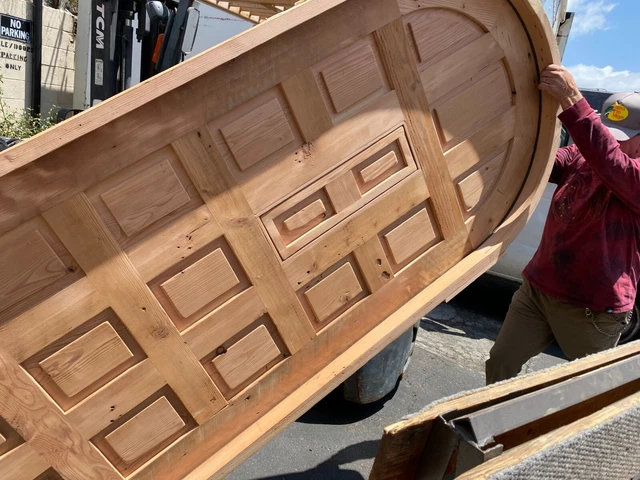 Solid wood alder oak mahogany birch maple custom arched door U choose size 6