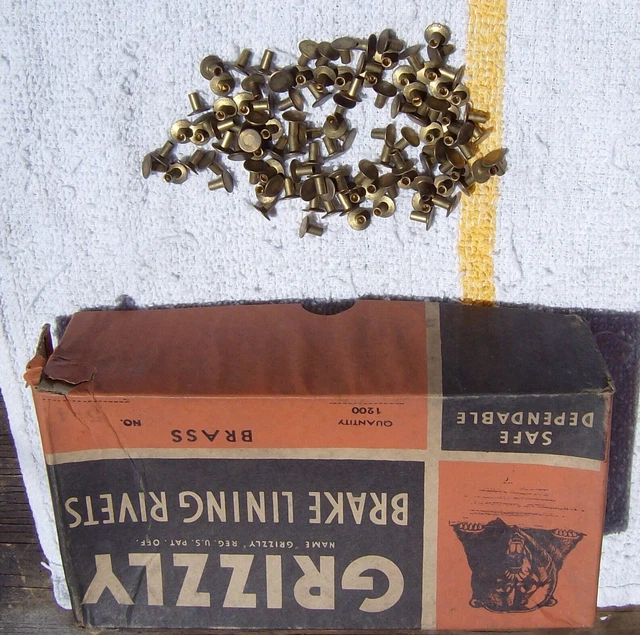 75CT BRAKE CLUTCH LINING RIVETS NOS BRASS ERA CARS FORD MODEL A T