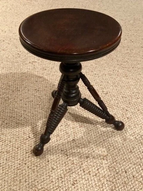 Antique Wooden Piano Stool