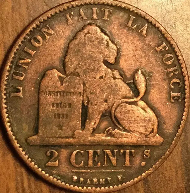 1875 Belgium 2 Cent Léopold Ii Roi Des Belges