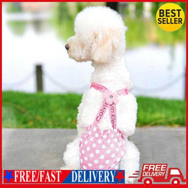 Pantalones fisiológicos para la menstruación con correa para perro (rosa claro XS)