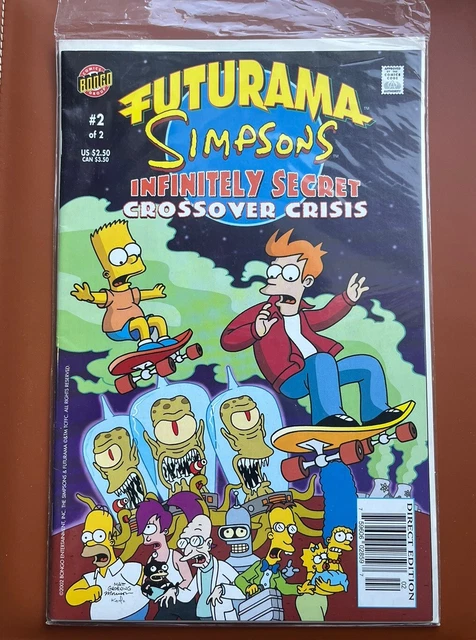 FUTURAMA SIMPSONS INFINITELY Secret Crossover Crisis #2 Bongo 2002 £300 ...