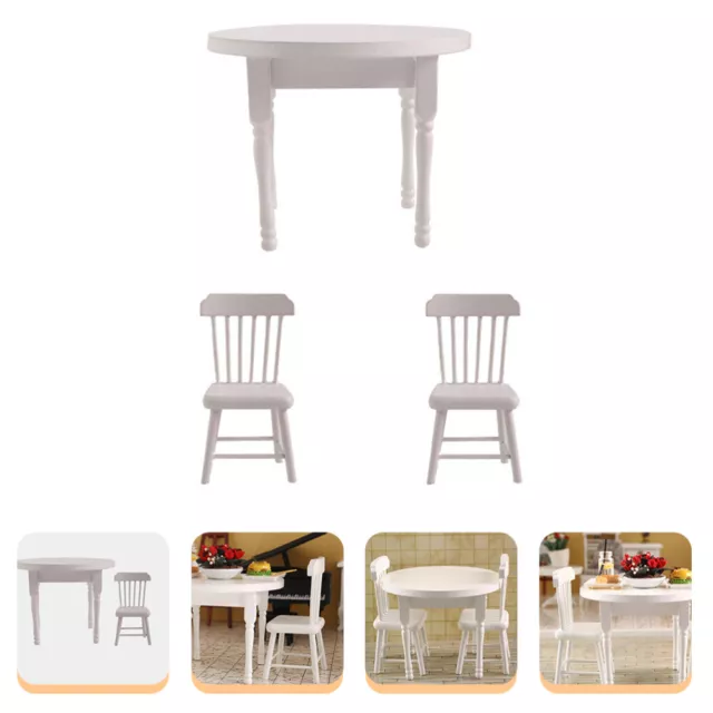 Mesa de comedor para casa de muñecas mesa de madera mesas de madera mini silla de comedor muebles