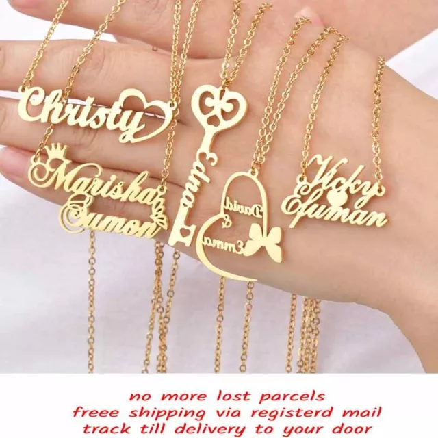 Customized Necklace Name Personalized Jewelry Chain Pendant Stainless Steel Gift