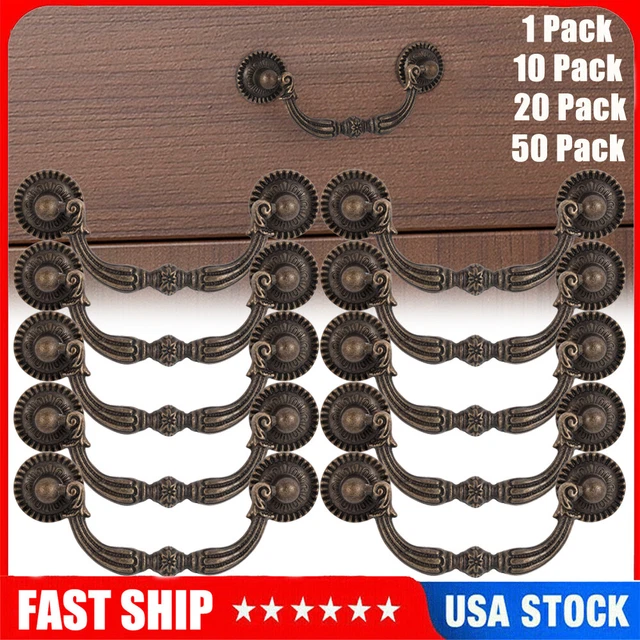 Drop Bail Dresser Pull Handle Drawer Pulls Rustic Antique Black Bronze Lot