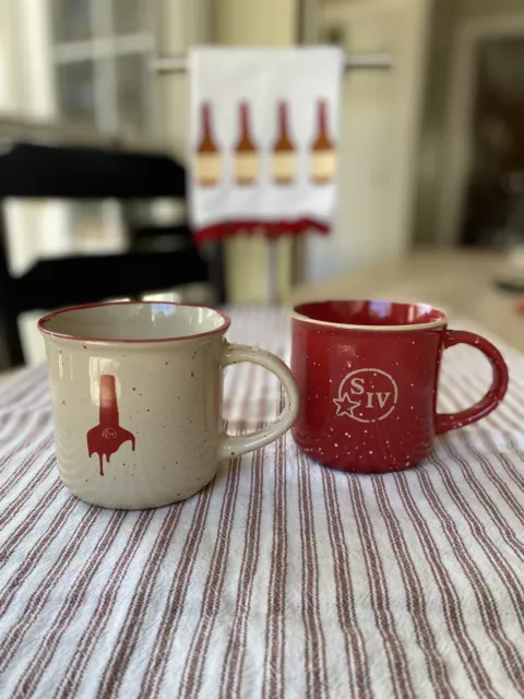 Cheers! Maker’s Mark Limited Edition - 2 Bourbon Whisky Mugs NEW Red and Cream