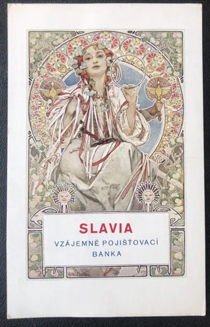 Mucha Poster Style Art Nouveau Beautiful Woman Flowers Signed  Postcard U64