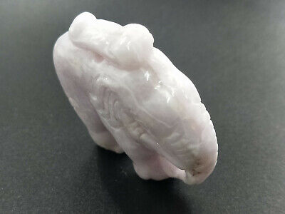 Chinese Hand-carved Delicate and natural Jadeite Purple elephant pendant 233