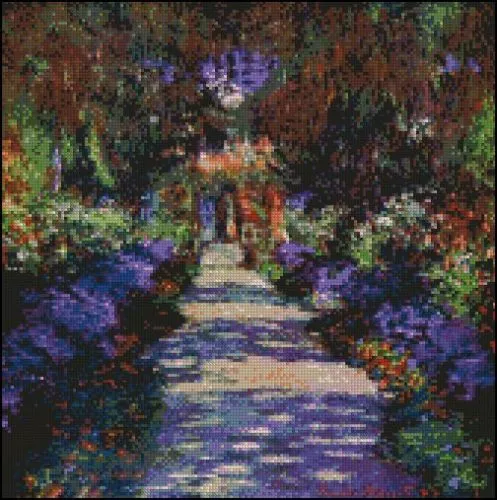 Monet Garden At Giverny Counted Cross Stitch Kit 15" x 15" 11 count Aida