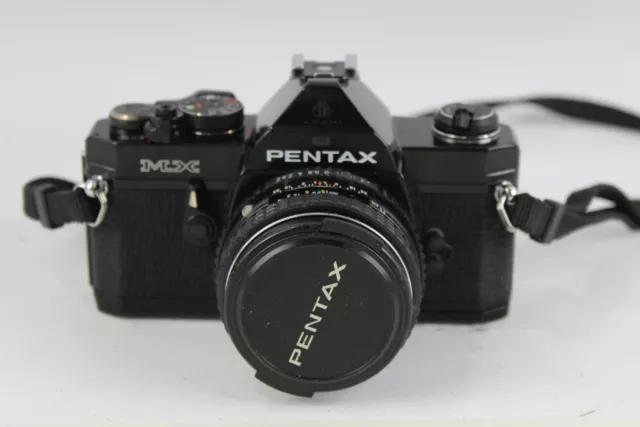 Pentax MX SLR FILM CAMERA w/ SMC Pentax-M 50mm F/2 Lens Mechanically WORKING