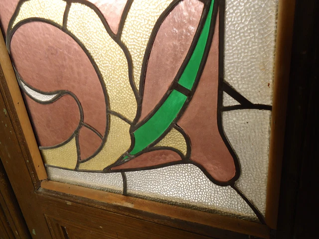 Large Pair of Vintage French Stained Glass Doors (1863)NS 5