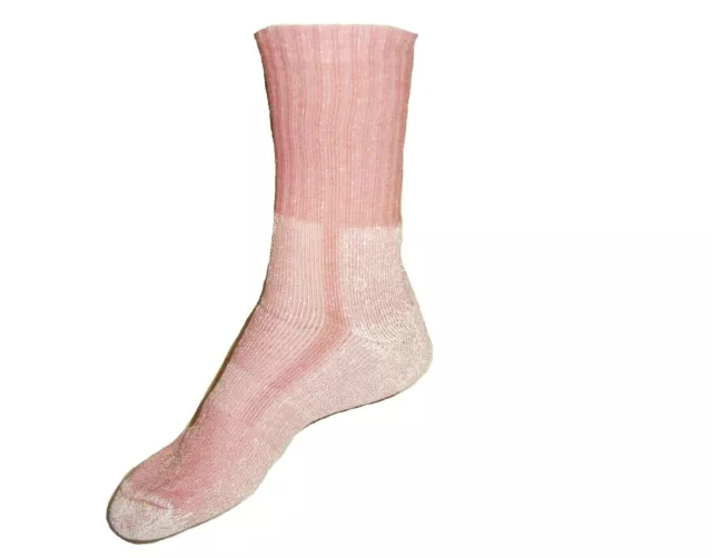 WOMENS COOLMAX TREK SOCKS 1 pair ladies 6 7 8 pink cotton walking hiking boots