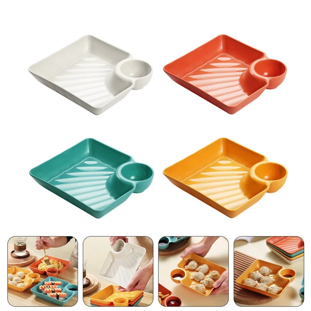 4pcs plastique aliments de service plaques de servir de type simple boulette de