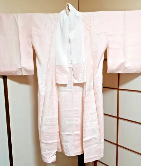 Beautiful Kimono haori nagajuban traditional japanese silk vintage handmade pink