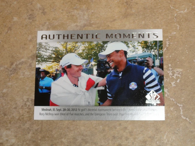 2014 UD SP Authentic TIGER WOODS RORY MCILORY Authentic Moments Card #75