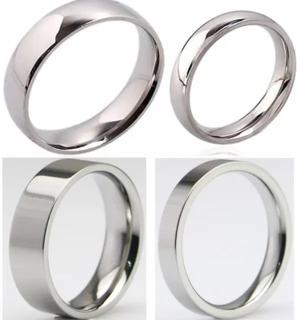 Job lots 50pcs Comfort-fit 4mm 6mm Band Ring 316L Stainless Steel Wedding Rings