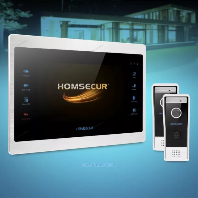 HOMSECUR 7" Système Interphone Portier Vidéo avec Message Vocal pour Appartement