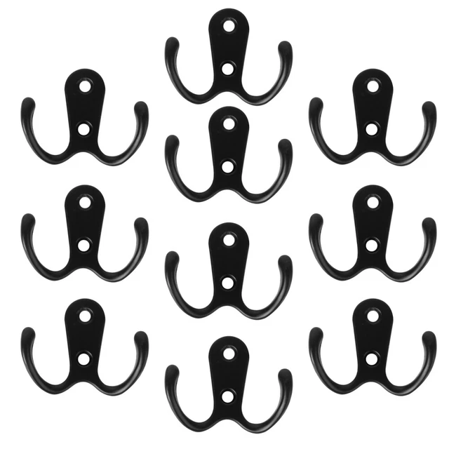 Garment Hook Wall Mounted Coat Rack Key Coat Hanger Double Prong Towel Hook