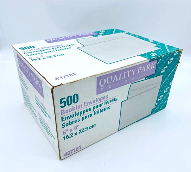 Quality Park Open Side Booklet Envelope, #55, 6 x 9, White, 500/ 085227371812