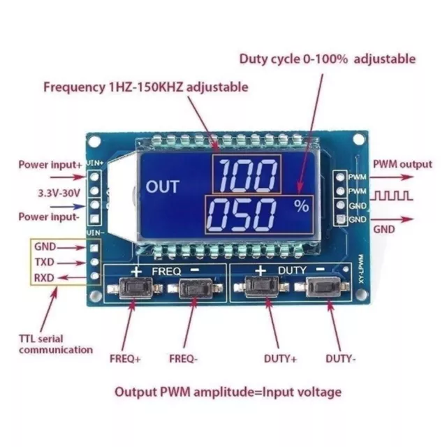 Modul Signalgenerator PWM Puls Frequenz Duty Cycle Einstellbares Modul