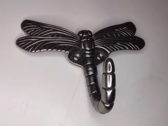 Vintage Dragonfly Wall Mounted Coat Or Hat Hook Very Sturdy Metal