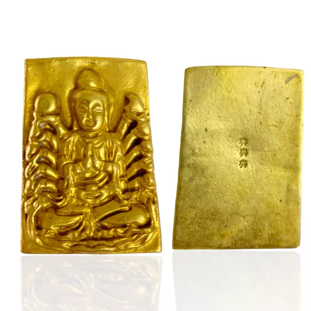 Amulet PHRA SOMDEJ LP Thai Buddha Wat Rakang Gold Brass Wealth Talisman Lucky