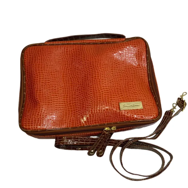 Samantha Brown Vegan Travel bag Convertible Top Handle Cross Strap Burnt Orange
