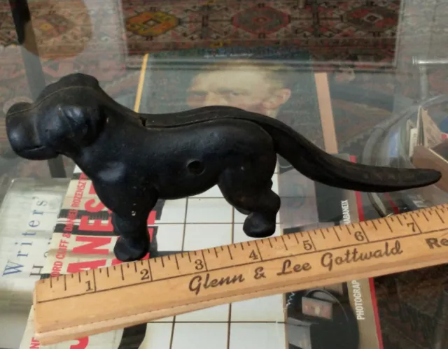 Vintage Cast Iron Black Dog Nutcracker Unique Holiday Serving Charcuterie Board