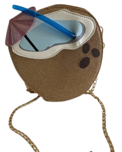 Women Cute Beach Design Brown Side Crossbody Purse Bag