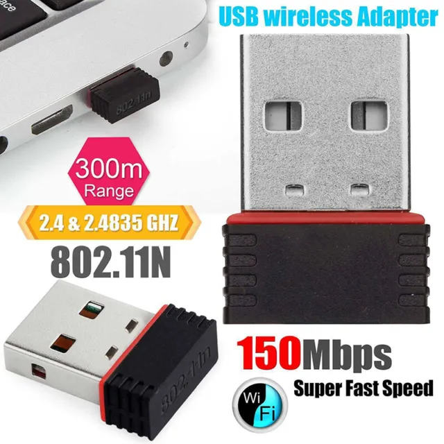 Mini USB WiFi Dongle 802.11 B/G/N Wireless Network Adapter for Laptop ebW_d1