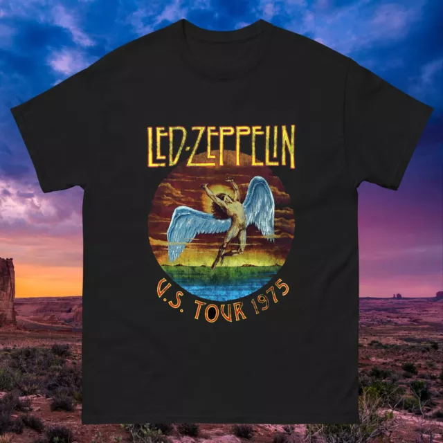 Led Zeppelin Unisex Shirt Vintage Rock Band Led Zeppelin USA Tour 1975 T-Shirt