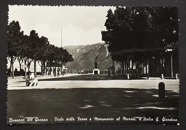 Bassano Del Grappa Viale Delle Fosse Monumento Al Marese Cartolina Vg.1952