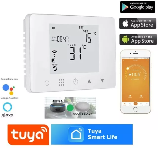 Thermostat Programmable Wifi Alexa Google Ios Android Mural Ou Pour Boîte De 503