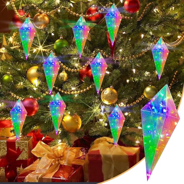 Christmas Hanging Crystals Decoration,Colorful Christmas Tree Crystal Decoration