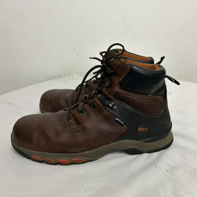 Timberland Pro Hypercharge 6" Comp Toe Work Boots Mens Sz 14 Wide Leather Brown