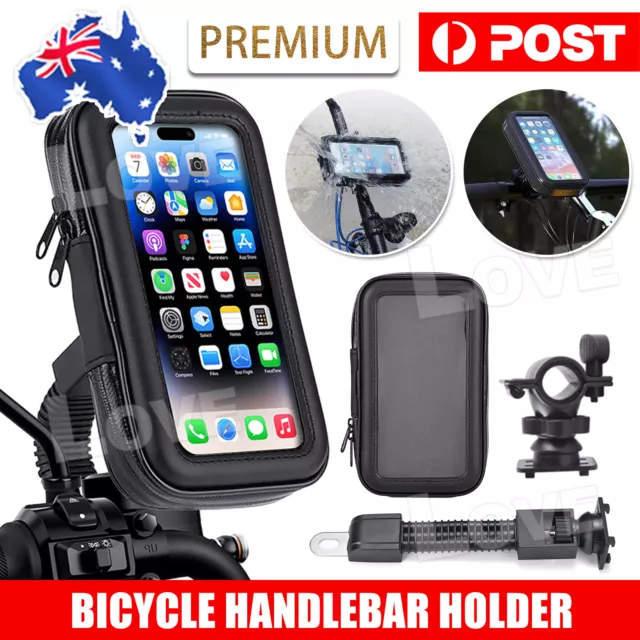 Bike Motorcycle Handlebar Mount Holder Case For Mobile Phone Waterproof Bicycle