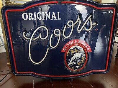 Vintage COORS Original Neon Sign  Banquet  Beer Very Rare 26x22 Great Condition 