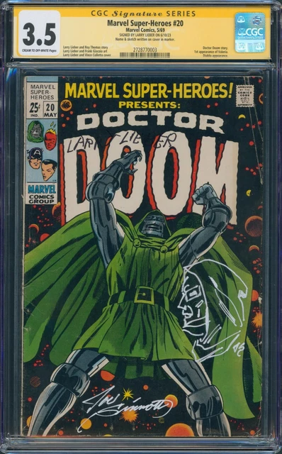 Marvel Super-Heroes #20 CGC SS 3.5 SKETCH Joe Sinnott SIGNED Larry Lieber Read!