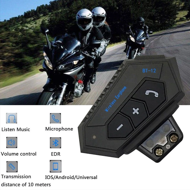 Motorbike`Headphone Durable BT-12 Bluetooth`Wireless Motorcycle Helmet Headset