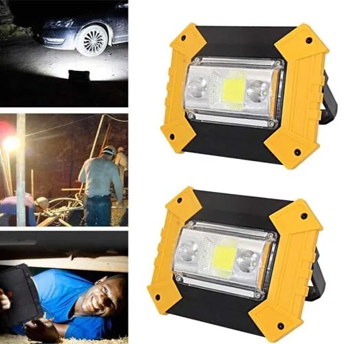 2x USB Rechargeable LED COB Work Light Outdoor Camping Floodlight Emergency Lamp