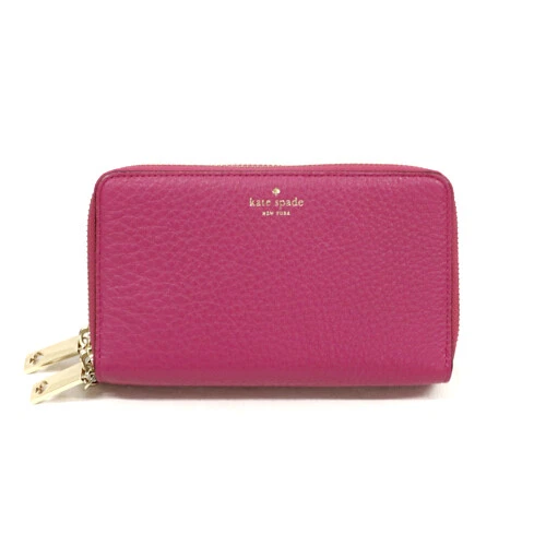 Kate Spade Tierra Gray Street Leather Wlru2265 Long Wallet Round Fastener _18633