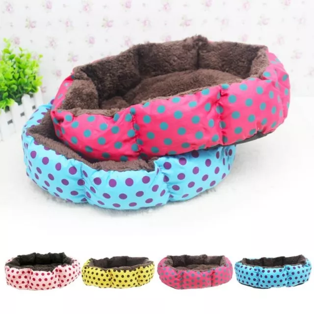 Pet Dog Cat Calming Bed Warm Soft Plush Round Cozy Nest Comfortable Sleeping Mat