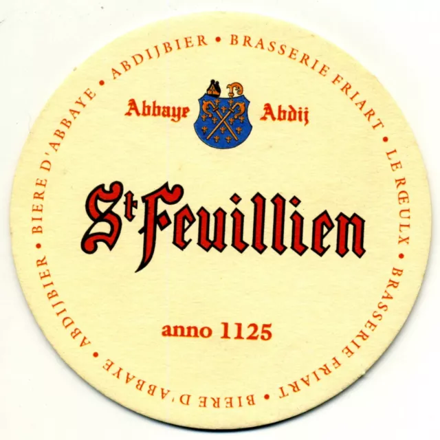 Années 90 : Carton de bière, St Feuillien, Brasserie Friart (sous bock)