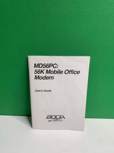 User’s Guide MD56PC: 56K Mobile Office Modem BOCA Research