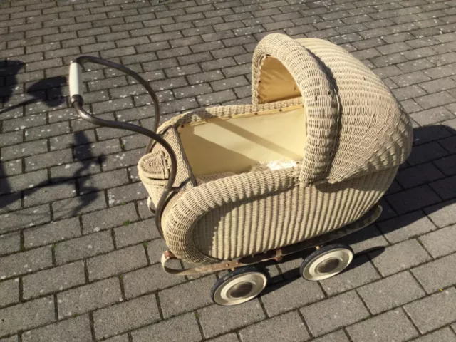 Kinderwagen antik Korbkinderwagen Geflecht 50er Jahre